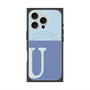 プレミアムスクエアケース with MagSafe［ オリジナル - initial two tone - U blue ］