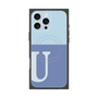 プレミアムスクエアケース with MagSafe［ オリジナル - initial two tone - U blue ］