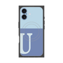 プレミアムスクエアケース with MagSafe［ オリジナル - initial two tone - U blue ］