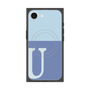 プレミアムスクエアケース with MagSafe［ オリジナル - initial two tone - U blue ］