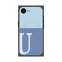 プレミアムスクエアケース with MagSafe［ オリジナル - initial two tone - U blue ］