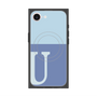 プレミアムスクエアケース with MagSafe［ オリジナル - initial two tone - U blue ］