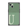 プレミアムスクエアケース with MagSafe［ オリジナル - initial two tone - U green ］