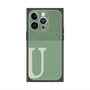 プレミアムスクエアケース with MagSafe［ オリジナル - initial two tone - U green ］