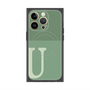 プレミアムスクエアケース with MagSafe［ オリジナル - initial two tone - U green ］