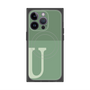 プレミアムスクエアケース with MagSafe［ オリジナル - initial two tone - U green ］