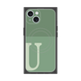 プレミアムスクエアケース with MagSafe［ オリジナル - initial two tone - U green ］