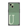 プレミアムスクエアケース with MagSafe［ オリジナル - initial two tone - U green ］