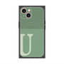 プレミアムスクエアケース with MagSafe［ オリジナル - initial two tone - U green ］