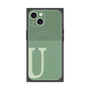 プレミアムスクエアケース with MagSafe［ オリジナル - initial two tone - U green ］