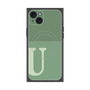 プレミアムスクエアケース with MagSafe［ オリジナル - initial two tone - U green ］