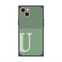 プレミアムスクエアケース with MagSafe［ オリジナル - initial two tone - U green ］