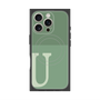 プレミアムスクエアケース with MagSafe［ オリジナル - initial two tone - U green ］