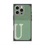 プレミアムスクエアケース with MagSafe［ オリジナル - initial two tone - U green ］