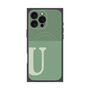 プレミアムスクエアケース with MagSafe［ オリジナル - initial two tone - U green ］