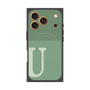 プレミアムスクエアケース with MagSafe［ オリジナル - initial two tone - U green ］