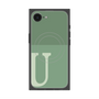 プレミアムスクエアケース with MagSafe［ オリジナル - initial two tone - U green ］