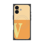 プレミアムスクエアケース with MagSafe［ オリジナル - initial two tone - V orange ］