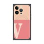 プレミアムスクエアケース with MagSafe［ オリジナル - initial two tone - V pink ］