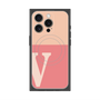 プレミアムスクエアケース with MagSafe［ オリジナル - initial two tone - V pink ］