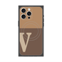 プレミアムスクエアケース with MagSafe［ オリジナル - initial two tone - V brown ］