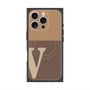 プレミアムスクエアケース with MagSafe［ オリジナル - initial two tone - V brown ］