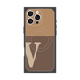 プレミアムスクエアケース with MagSafe［ オリジナル - initial two tone - V brown ］