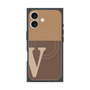 プレミアムスクエアケース with MagSafe［ オリジナル - initial two tone - V brown ］