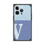 プレミアムスクエアケース with MagSafe［ オリジナル - initial two tone - V blue ］