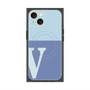 プレミアムスクエアケース with MagSafe［ オリジナル - initial two tone - V blue ］