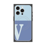 プレミアムスクエアケース with MagSafe［ オリジナル - initial two tone - V blue ］