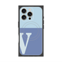 プレミアムスクエアケース with MagSafe［ オリジナル - initial two tone - V blue ］