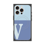 プレミアムスクエアケース with MagSafe［ オリジナル - initial two tone - V blue ］