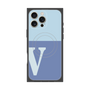 プレミアムスクエアケース with MagSafe［ オリジナル - initial two tone - V blue ］