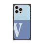 プレミアムスクエアケース with MagSafe［ オリジナル - initial two tone - V blue ］