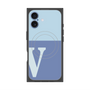 プレミアムスクエアケース with MagSafe［ オリジナル - initial two tone - V blue ］