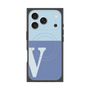 プレミアムスクエアケース with MagSafe［ オリジナル - initial two tone - V blue ］