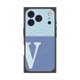 プレミアムスクエアケース with MagSafe［ オリジナル - initial two tone - V blue ］