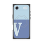 プレミアムスクエアケース with MagSafe［ オリジナル - initial two tone - V blue ］