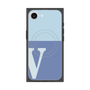 プレミアムスクエアケース with MagSafe［ オリジナル - initial two tone - V blue ］