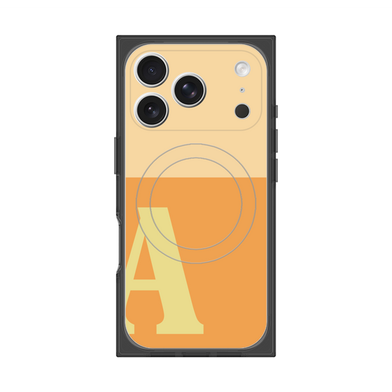 プレミアムスクエアケース with MagSafe［ オリジナル - initial two tone - A orange ］