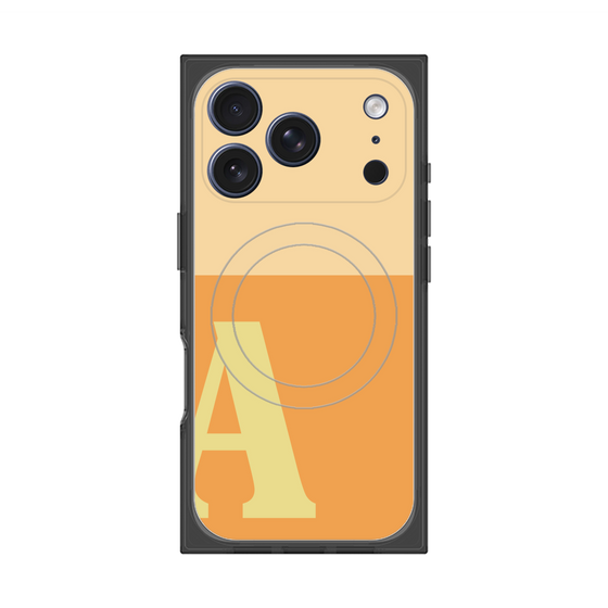 プレミアムスクエアケース with MagSafe［ オリジナル - initial two tone - A orange ］