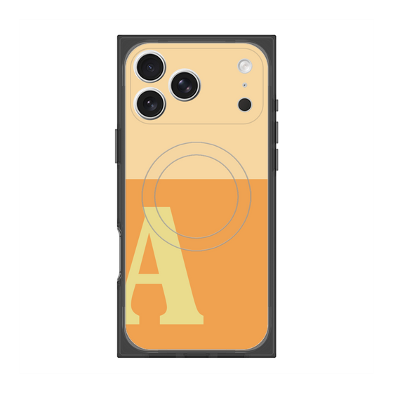 プレミアムスクエアケース with MagSafe［ オリジナル - initial two tone - A orange ］