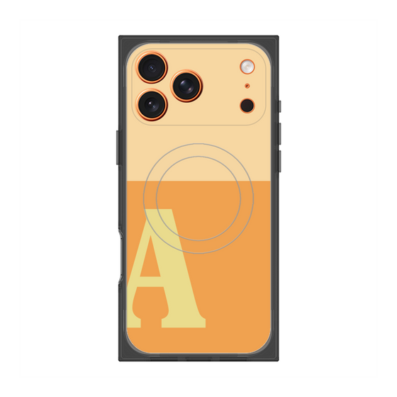プレミアムスクエアケース with MagSafe［ オリジナル - initial two tone - A orange ］