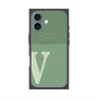 プレミアムスクエアケース with MagSafe［ オリジナル - initial two tone - V green ］