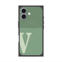 プレミアムスクエアケース with MagSafe［ オリジナル - initial two tone - V green ］