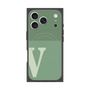 プレミアムスクエアケース with MagSafe［ オリジナル - initial two tone - V green ］