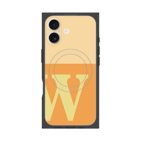 プレミアムスクエアケース with MagSafe［ オリジナル - initial two tone - W orange ］