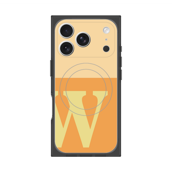 プレミアムスクエアケース with MagSafe［ オリジナル - initial two tone - W orange ］