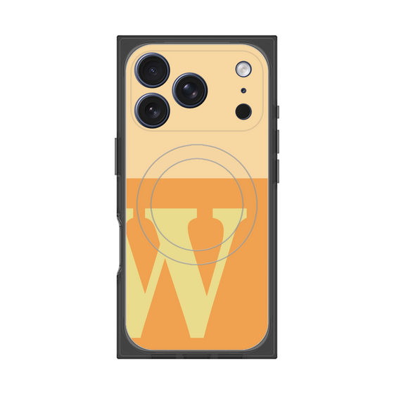 プレミアムスクエアケース with MagSafe［ オリジナル - initial two tone - W orange ］